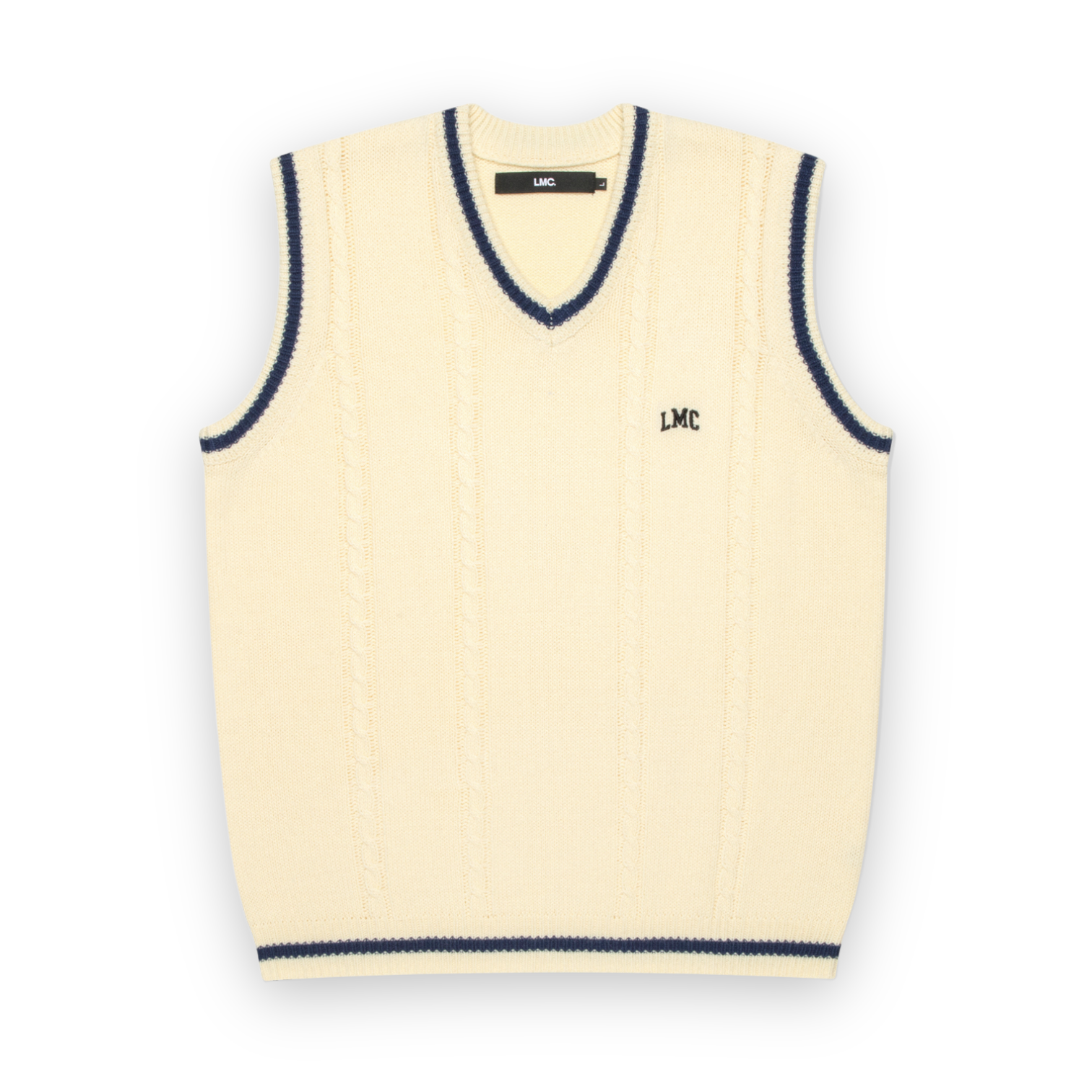 lmc lost management cities Cable Arch Knit Vest Ivory