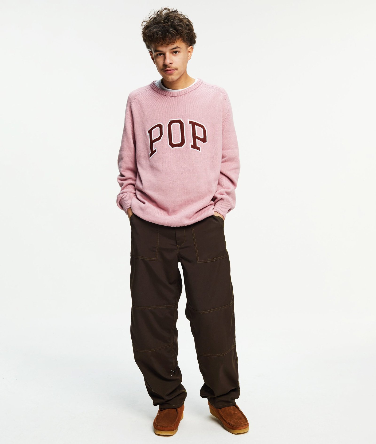 Arch Knitted Crewneck Mesa Rose/Fired Brick - immagine 2