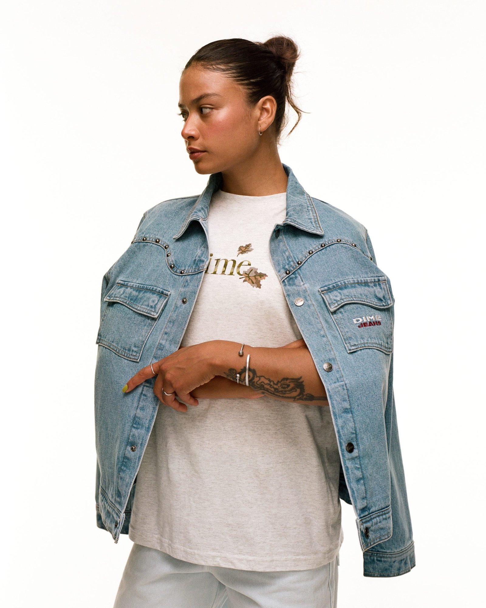 dime Denim Western Jacket Light Blue Washed