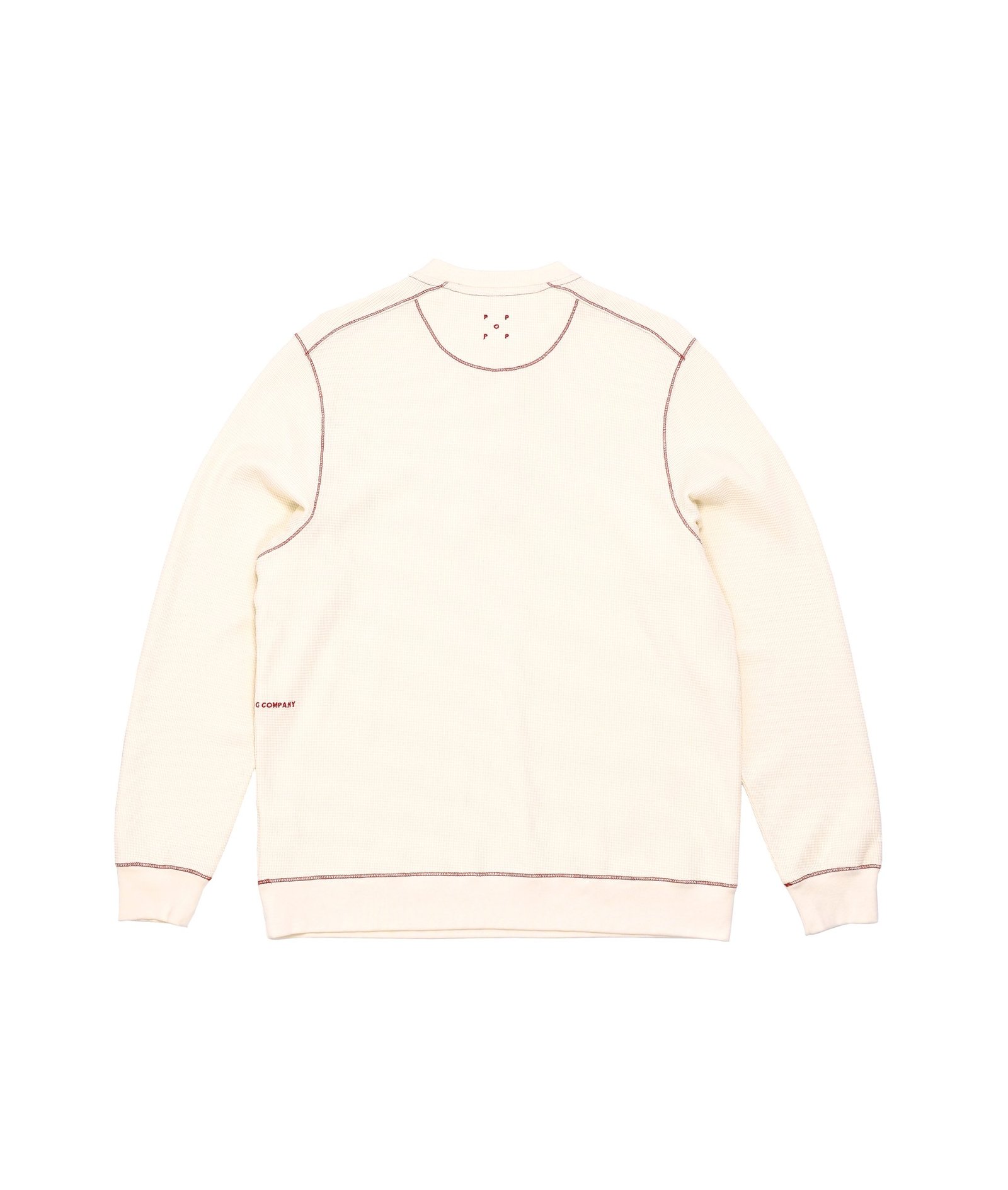 pop trading company Pop Henley Waffle Sweat Off White