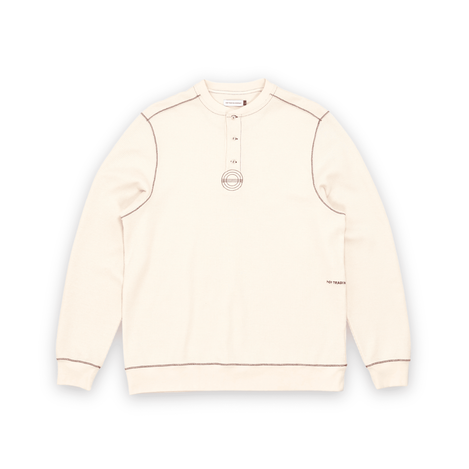 pop trading company Pop Henley Waffle Sweat Off White