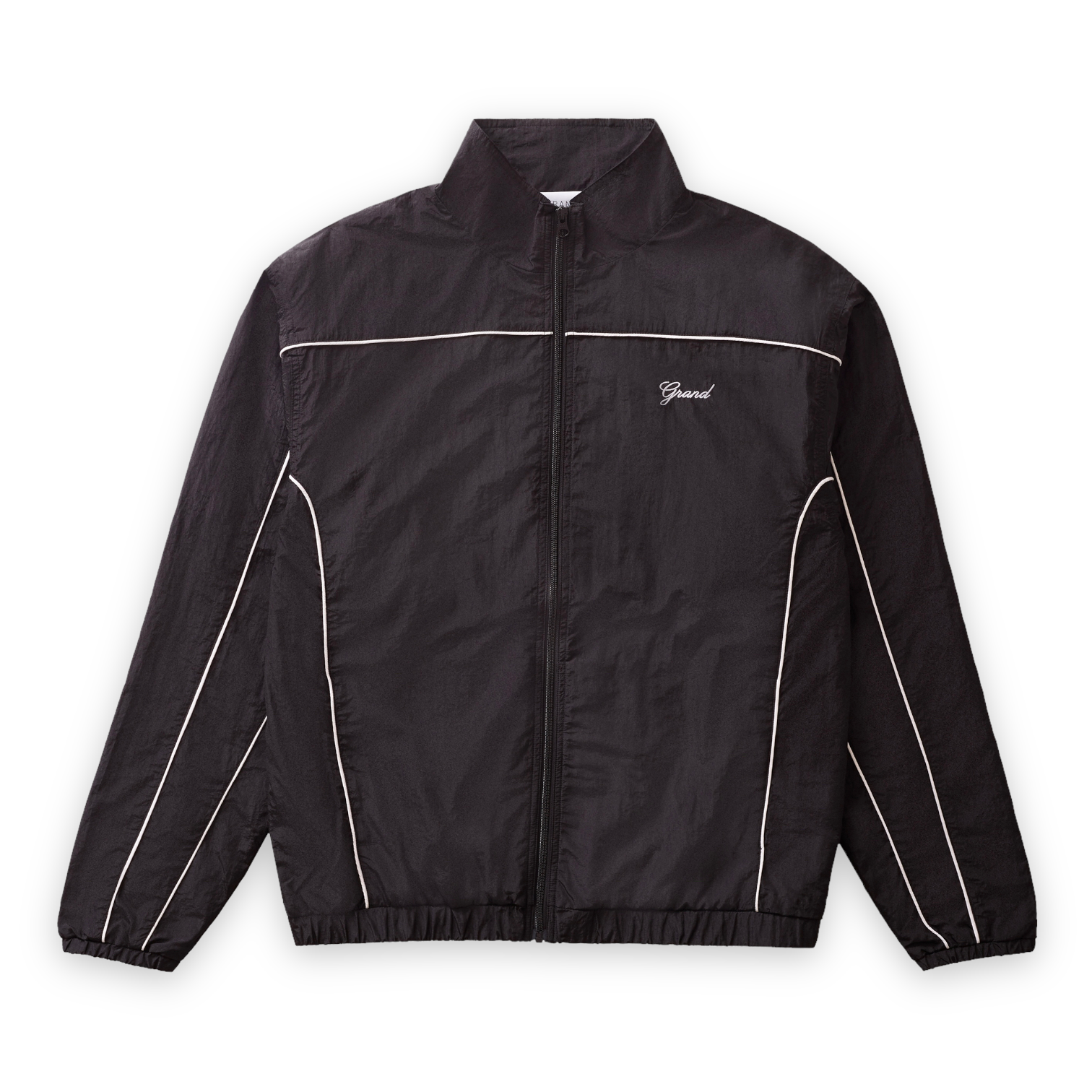 grand collection Crinkle Nylon Track Jacket Black