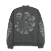 pleasures Skull Spiral Quarter Zip Washed Black