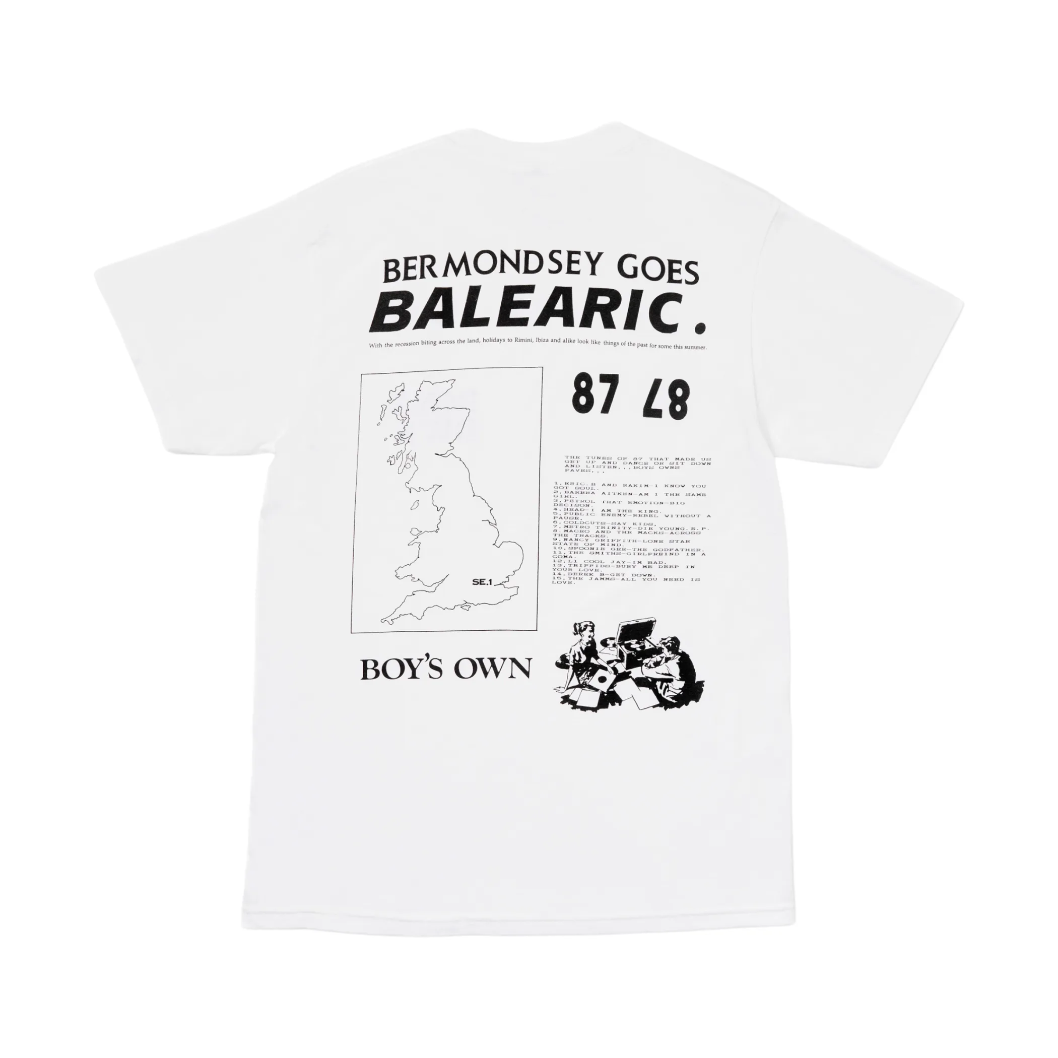 boy's own productions Bermondsey Goes Balearic T-Shirt White