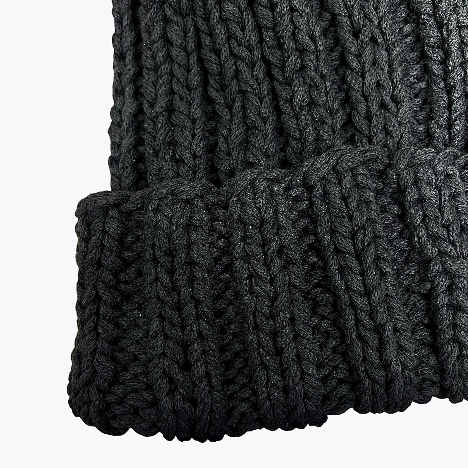 Oloapitreps - Hand Knitted Beanie Hat Black