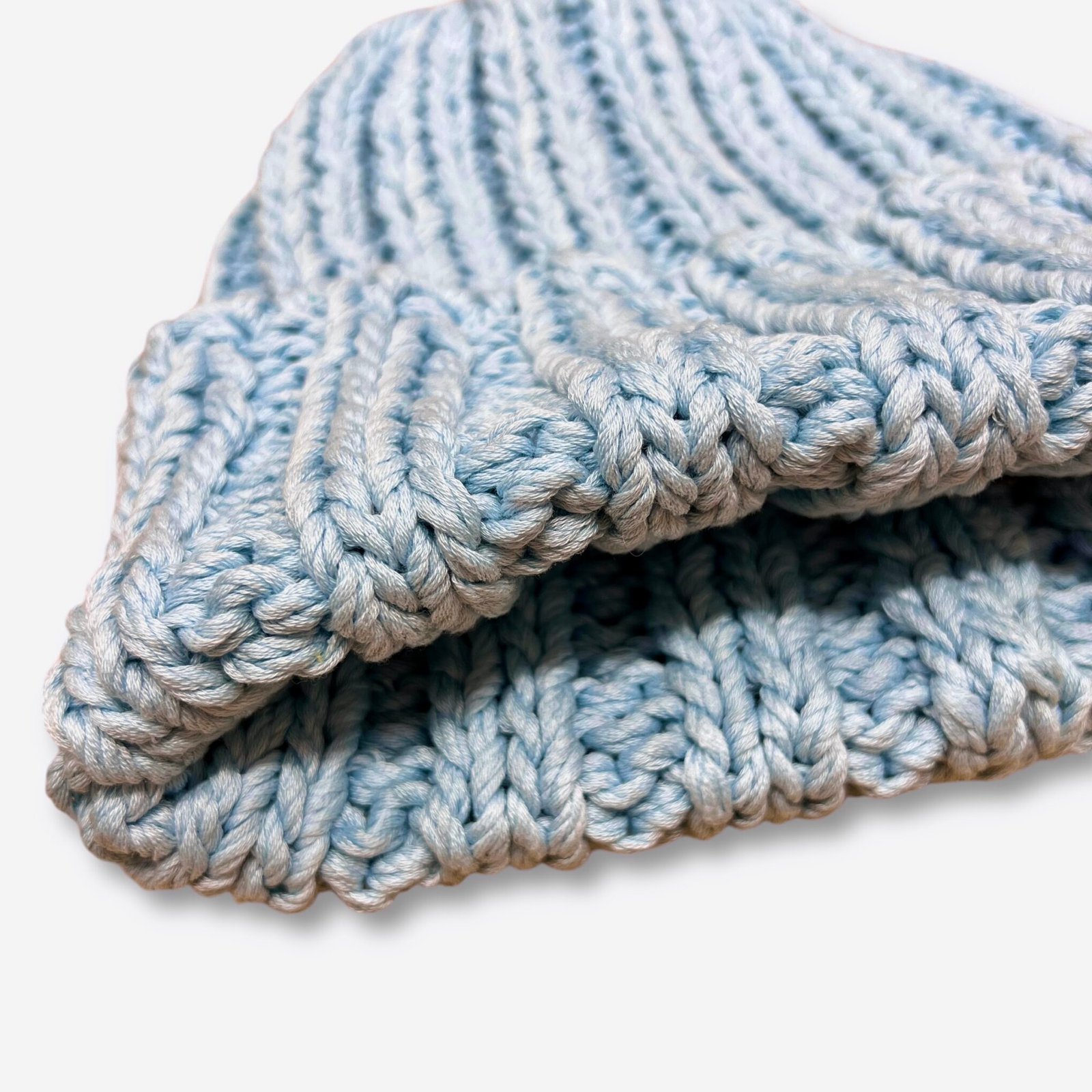 Oloapitreps - Hand Knitted Beanie Hat Baby Blue