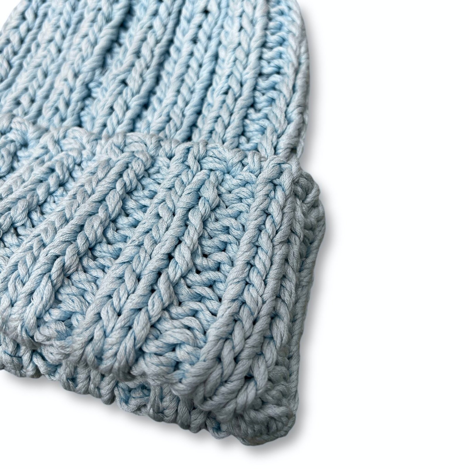 Oloapitreps - Hand Knitted Beanie Hat Baby Blue