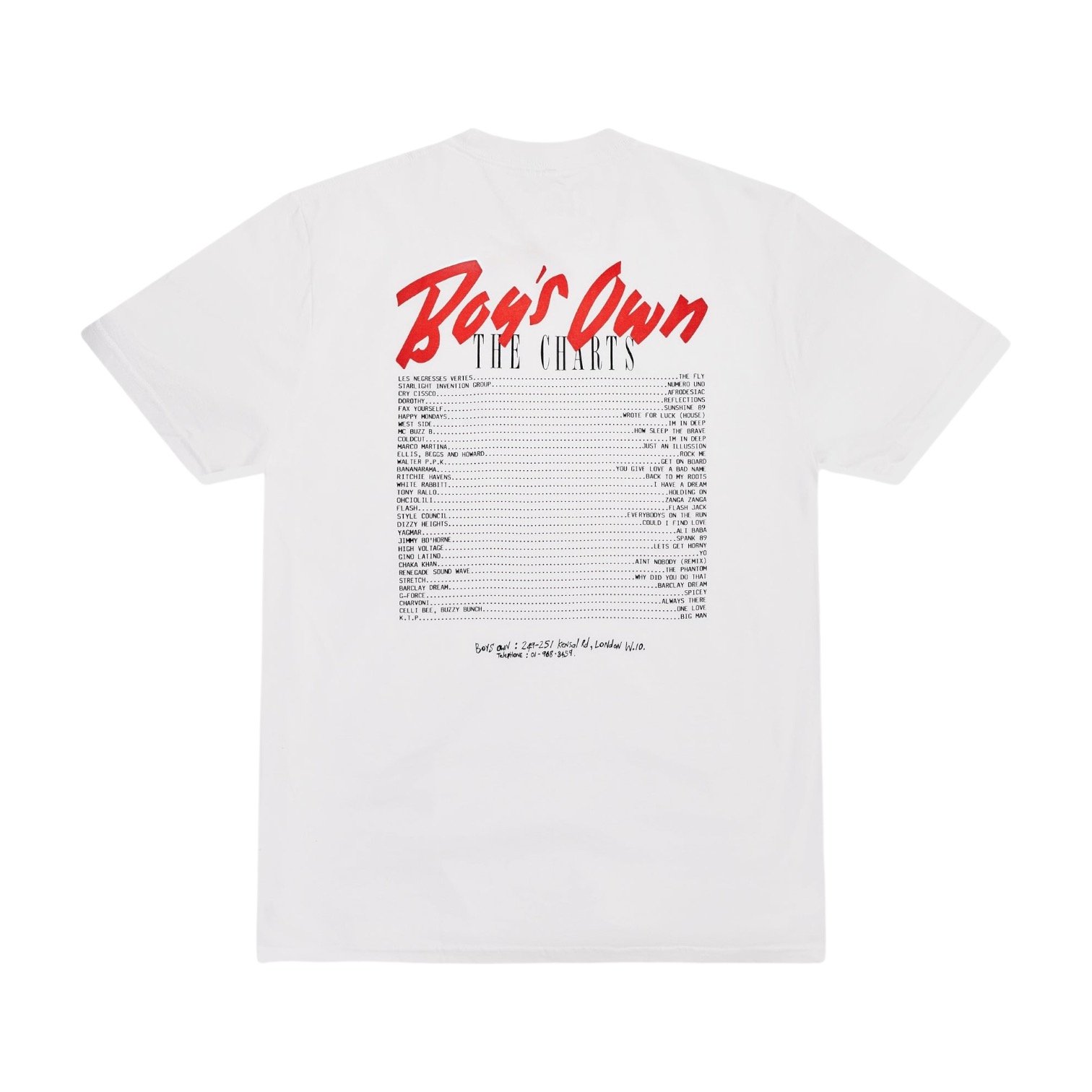 Boy's Own Productions - The Charts Tee