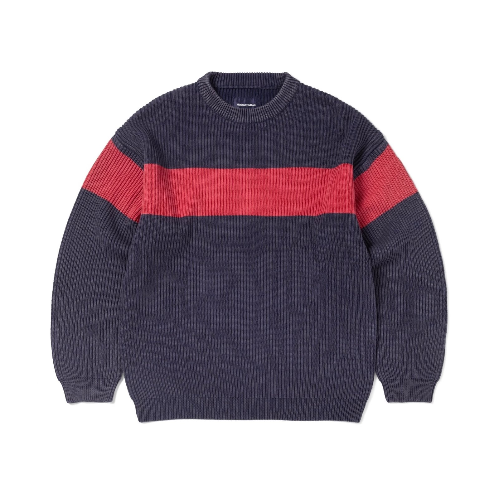 Thisisneverthat - Washed Block Knit Sweater Navy