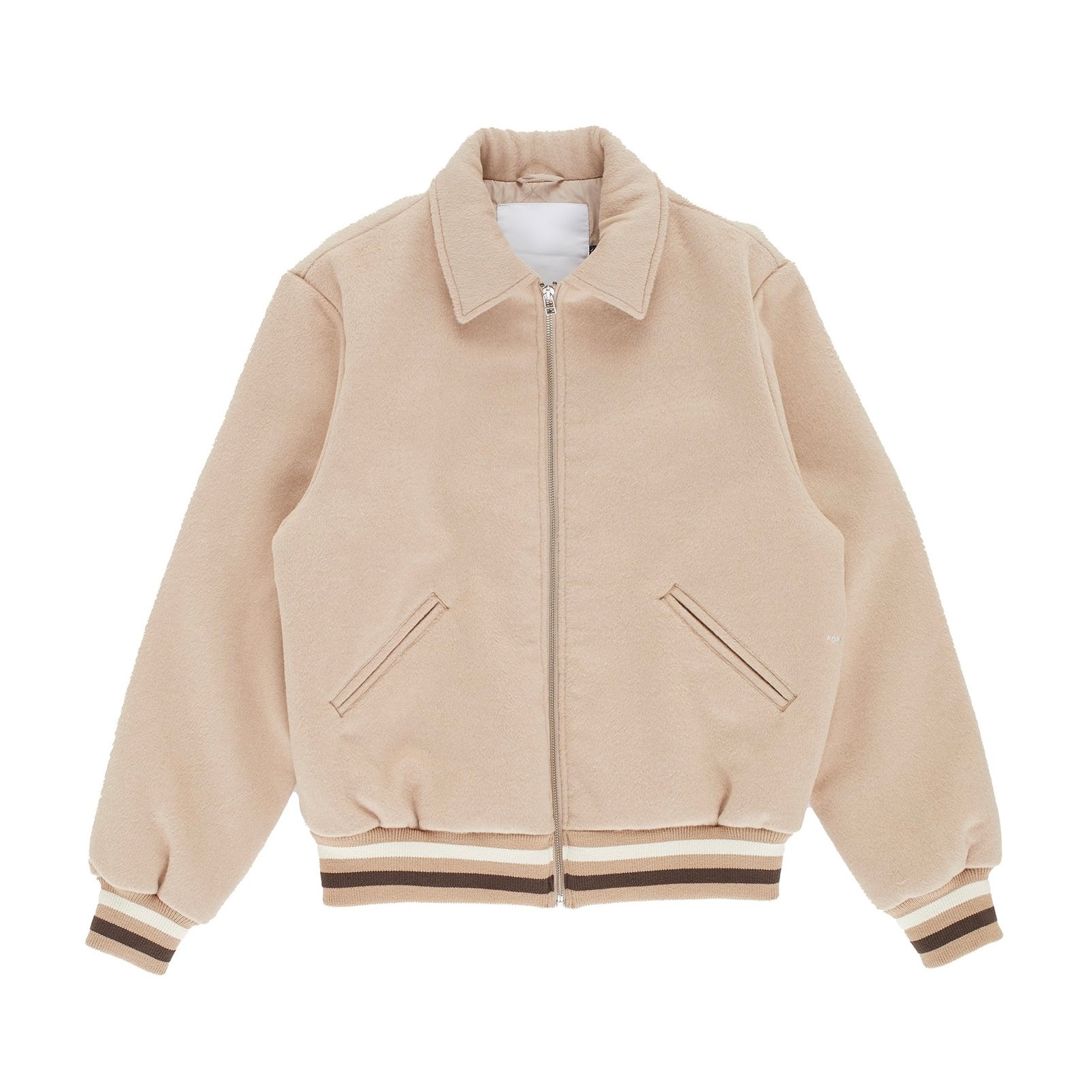 Pop Trading Company - Pop Varsity Jacket White Pepper