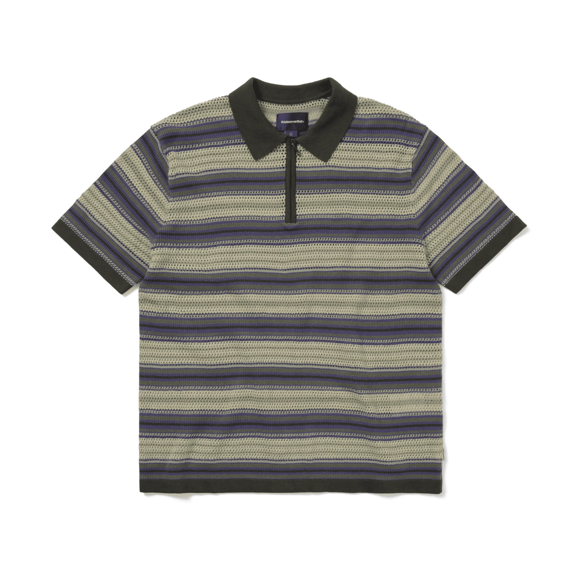 Thisisneverthat - Striped S/S Knit Polo Ivory