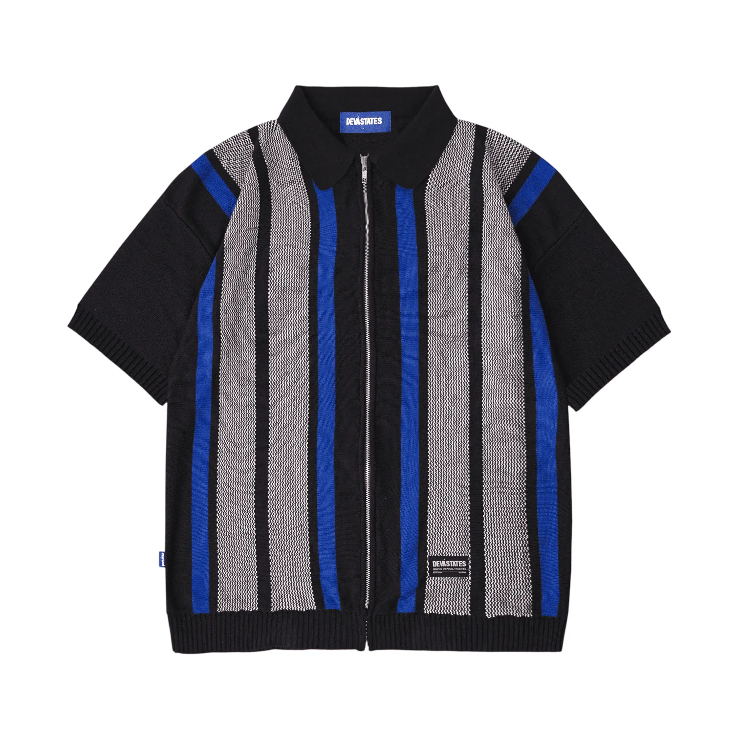 Devá States - Junior Zip Knitted Polo Black