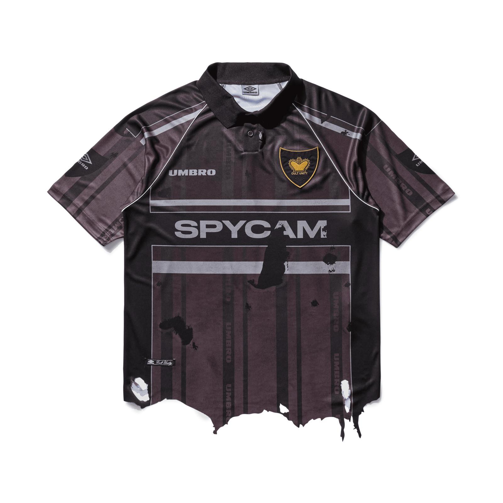 Slam Jam X Umbro - Distressed Spycam Polo Purple / Black