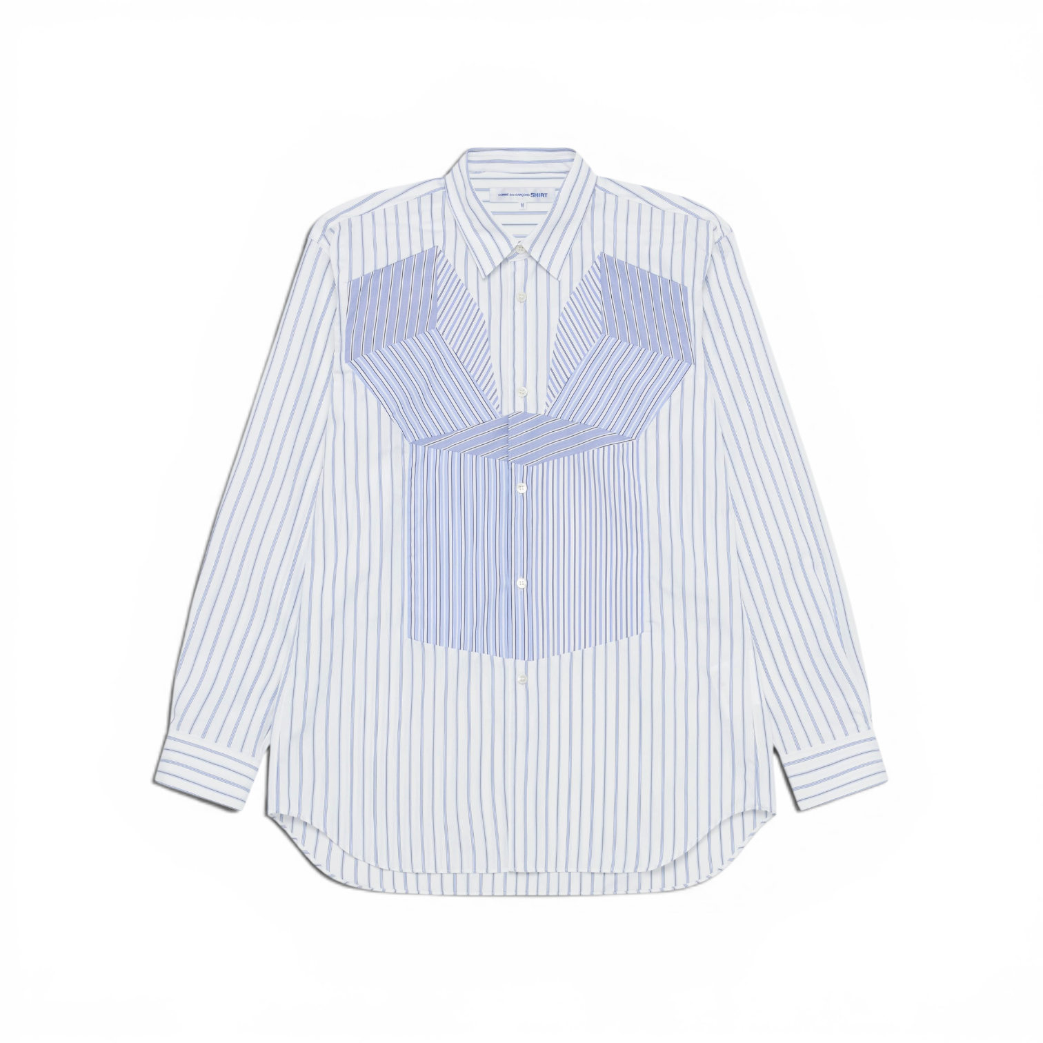 Comme Des Garçons Shirt - Geometric Stripe Shirt White/Blue