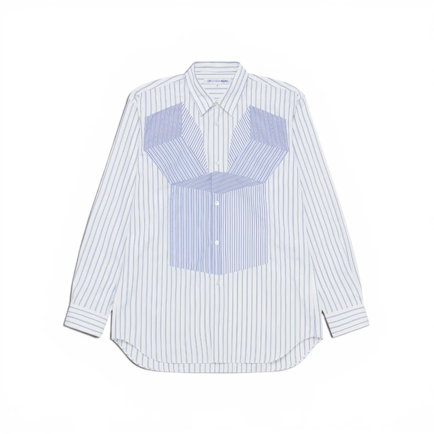 Comme Des Garçons Shirt - Geometric Stripe Shirt White/Blue