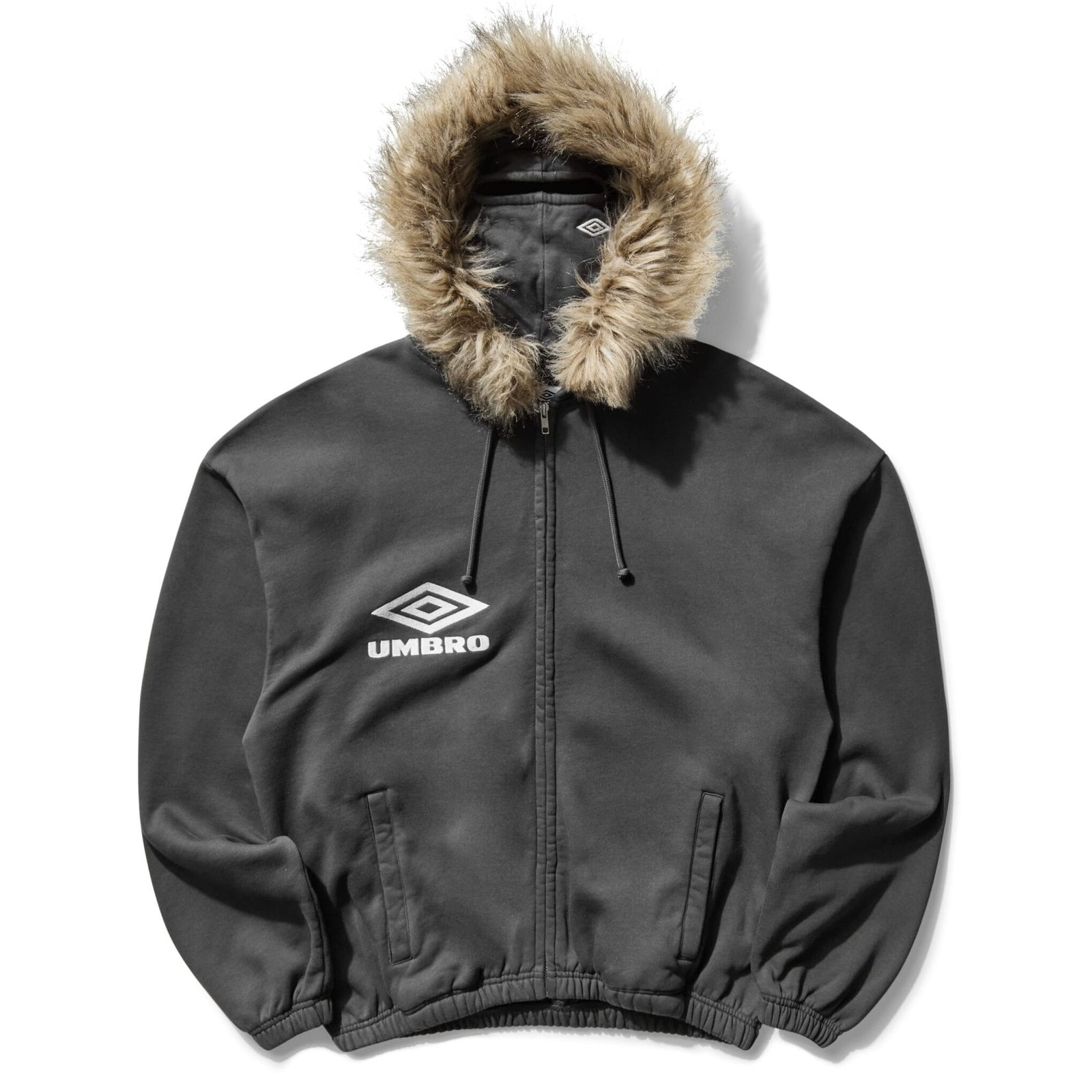 Slam Jam X Umbro - Fur Masked Hoodie Dark Grey