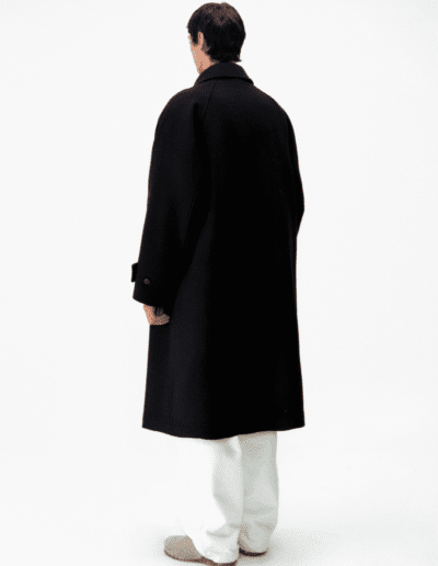 Coor - Belandi Cashmere-Blend Balmacaan Coat (Black) cappotto oversize lungo lana nero streetwear korean brand