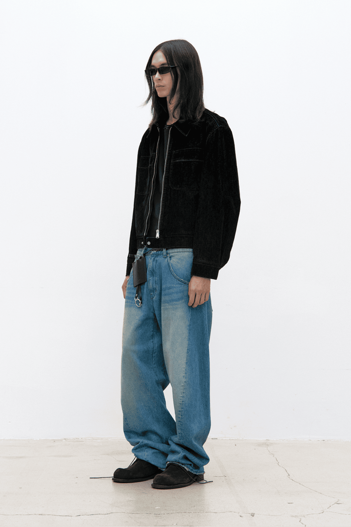 Coor - Washed engineer denim pants (Washed indigo) baggy flared jeans core korean brand streetwear