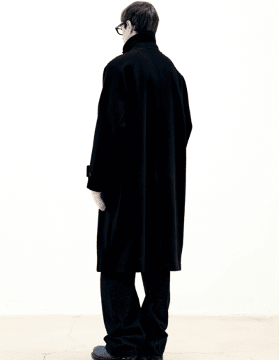Coor - Belandi Cashmere-Blend Balmacaan Coat (Black) cappotto oversize lungo lana nero streetwear korean brand