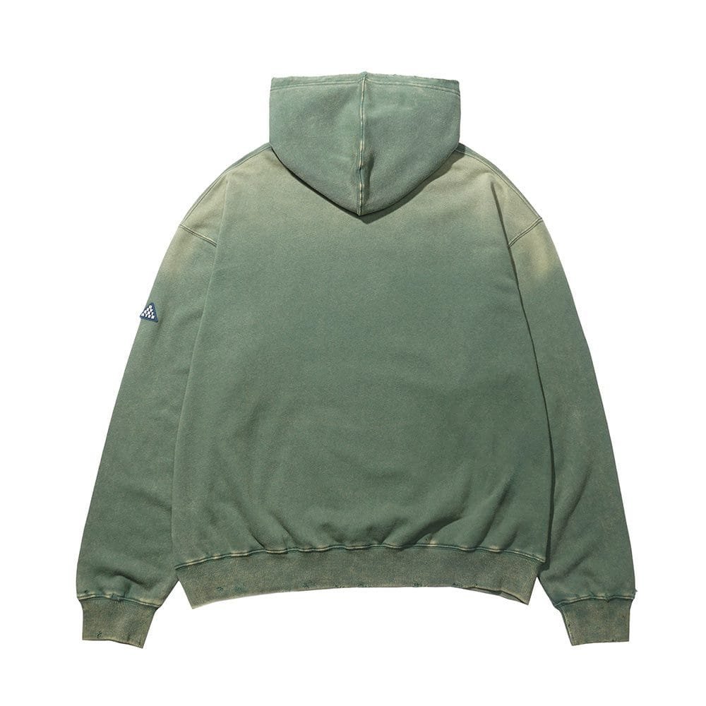 Devá States - Cross Distressed Hoodie Green