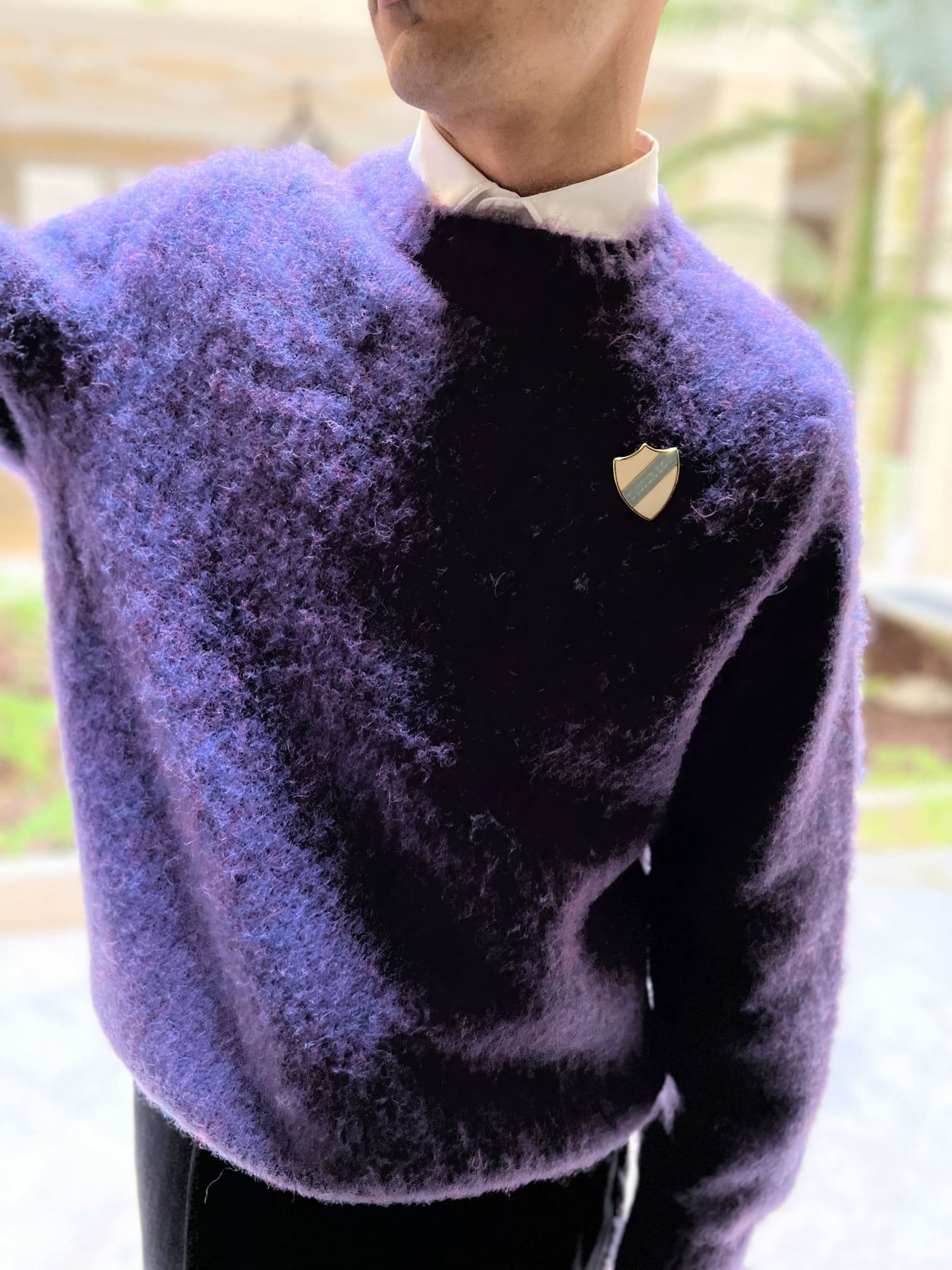 J.Press - Shetland Wool Shaggy Knit Purple (Japan Made) maglione lana viola japan giapponese
