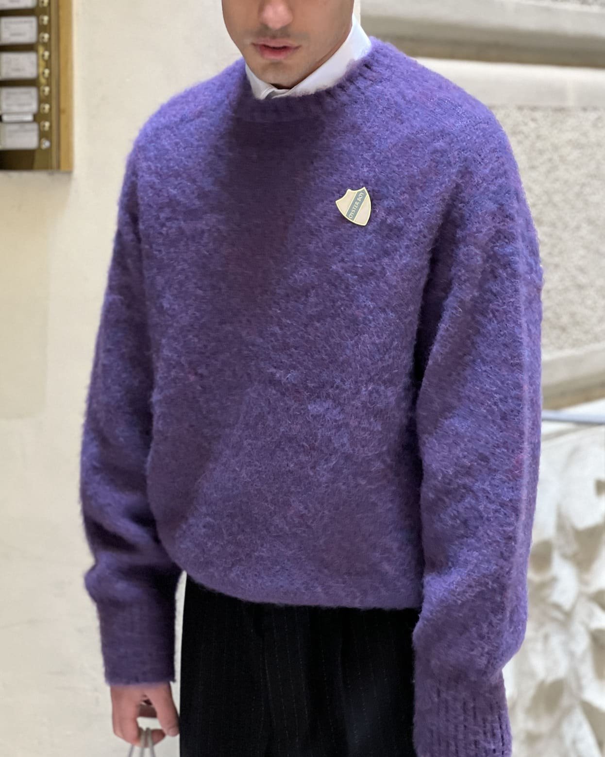 J.Press - Shetland Wool Shaggy Knit Purple (Japan Made) maglione lana viola japan giapponese