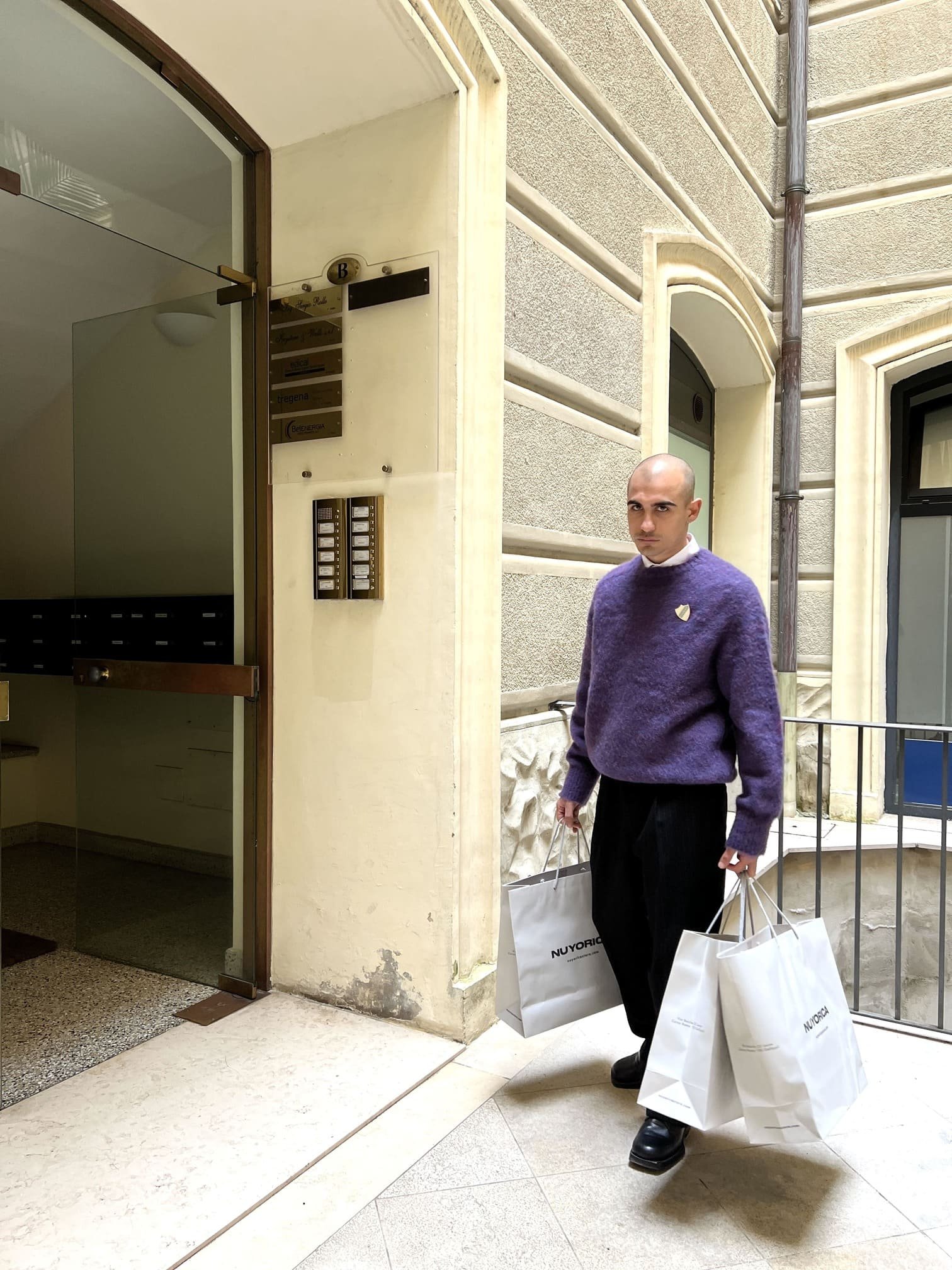 J.Press - Shetland Wool Shaggy Knit Purple (Japan Made) maglione lana viola japan giapponese