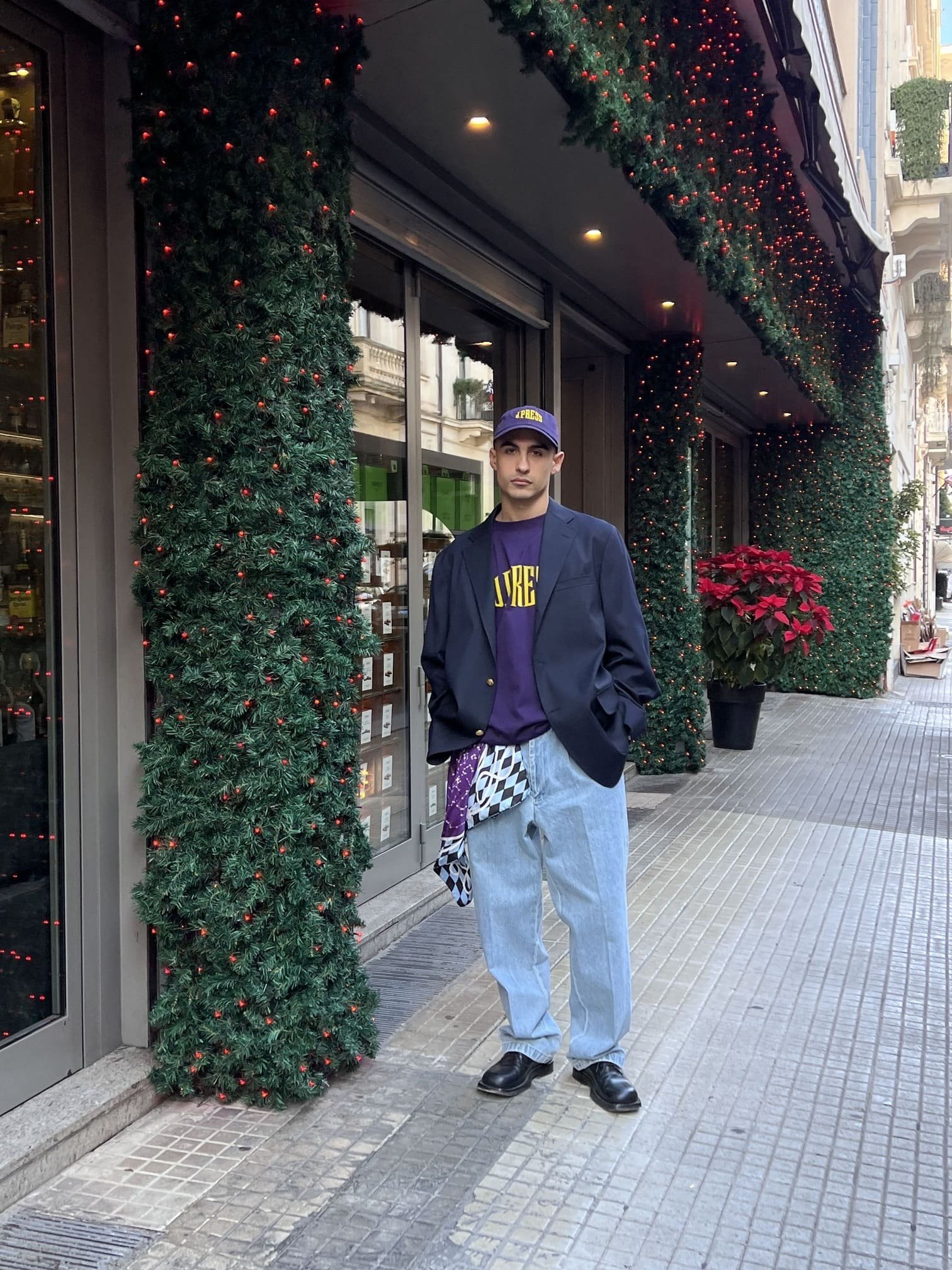 J.Press - Cotton Jersey Logo T-shirt Purple maglietta viola giapponese japan blazer baggy fit oversize