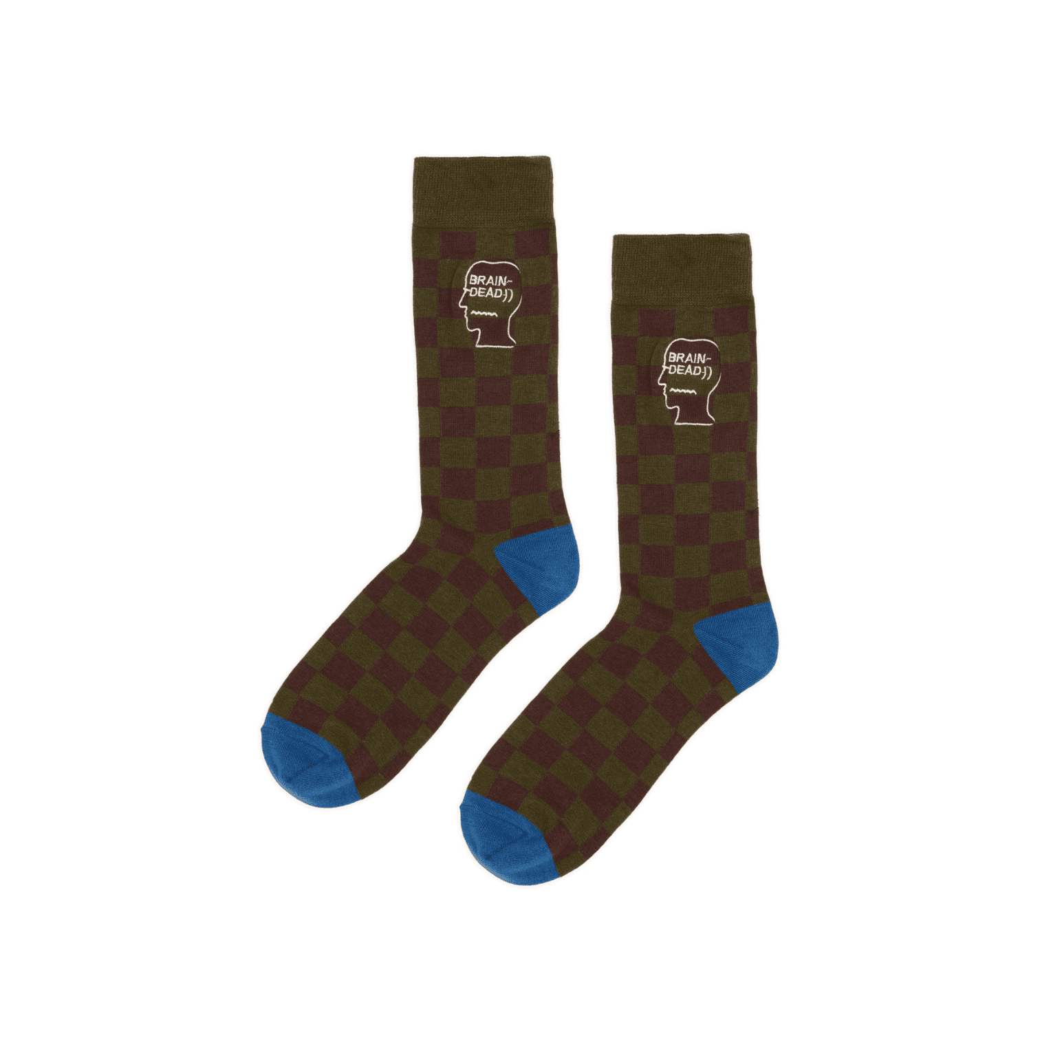 Brain Dead - Logohead Dress Socks - Checkered calze calzini calzino