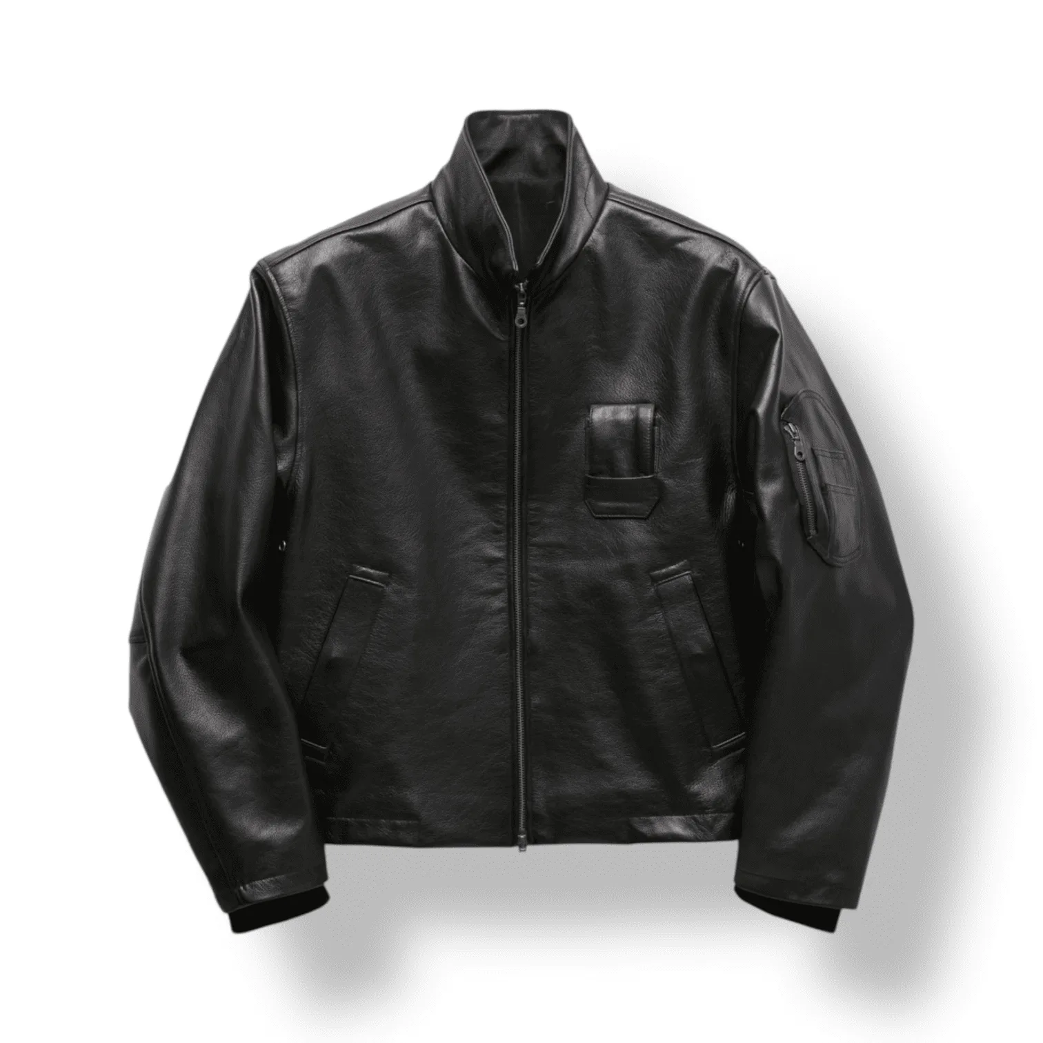 Nu Yorica! - COOR Goat skin pilot leather jumper (Black)