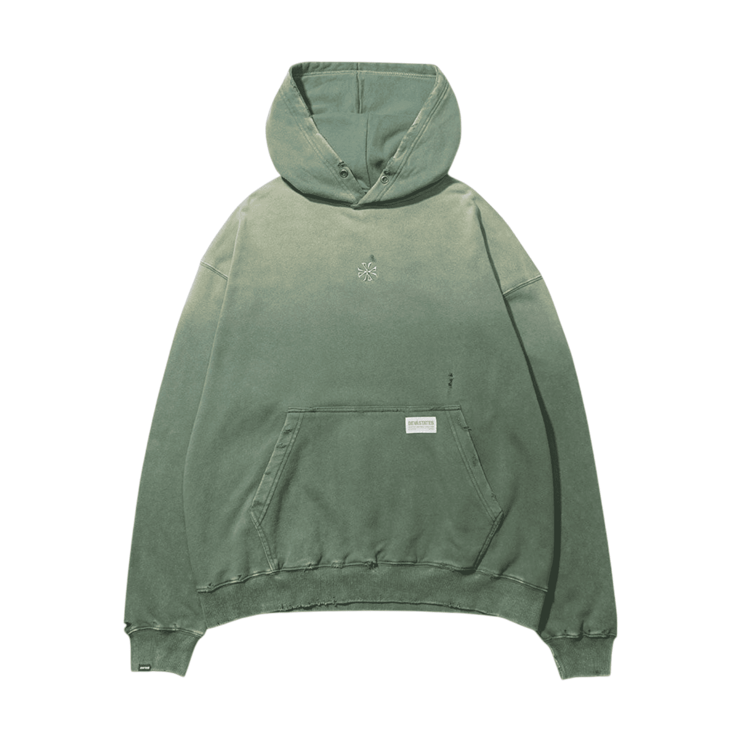 Devá States - Cross Distressed Hoodie Green