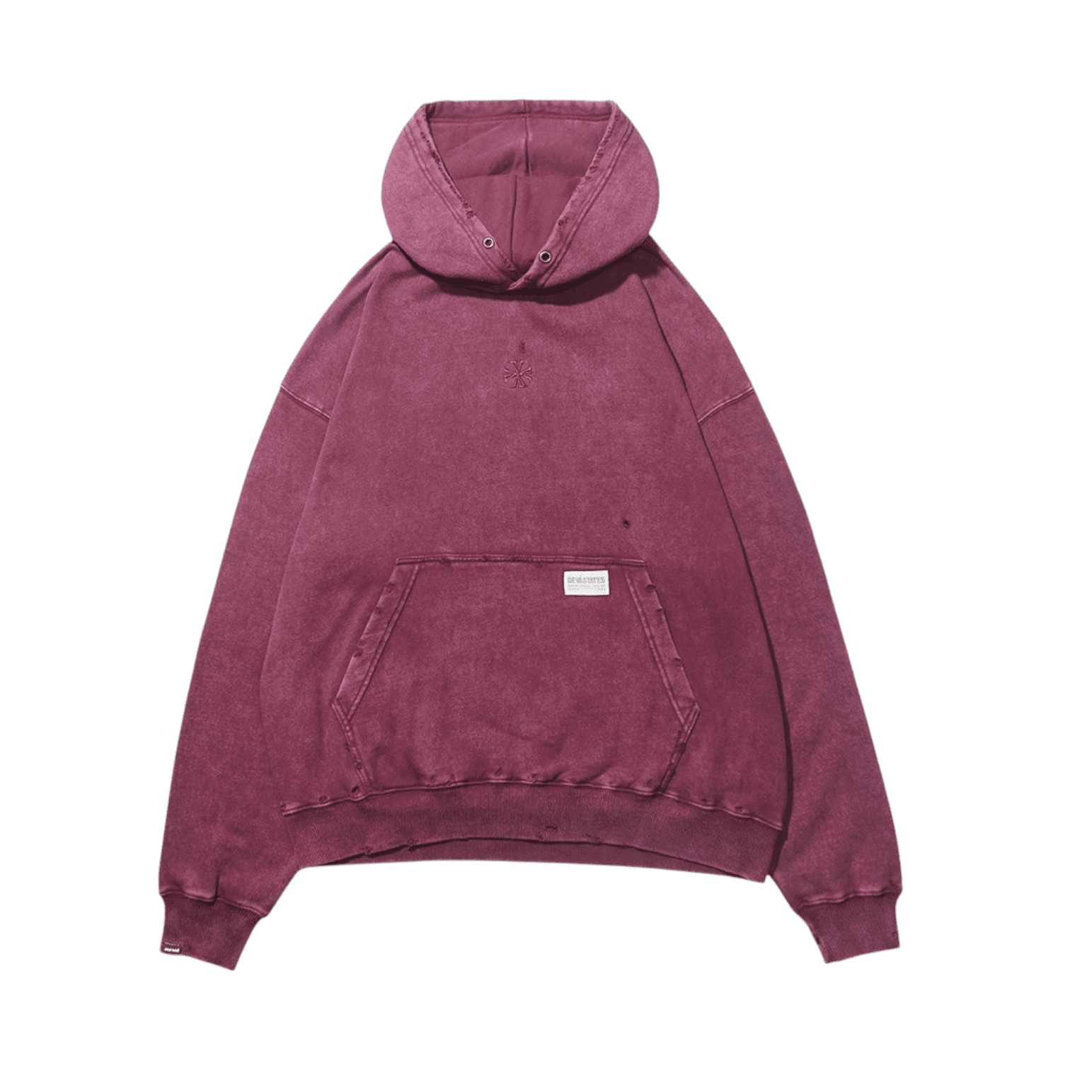 Devá States - Cross Distressed Hoodie Burgundy