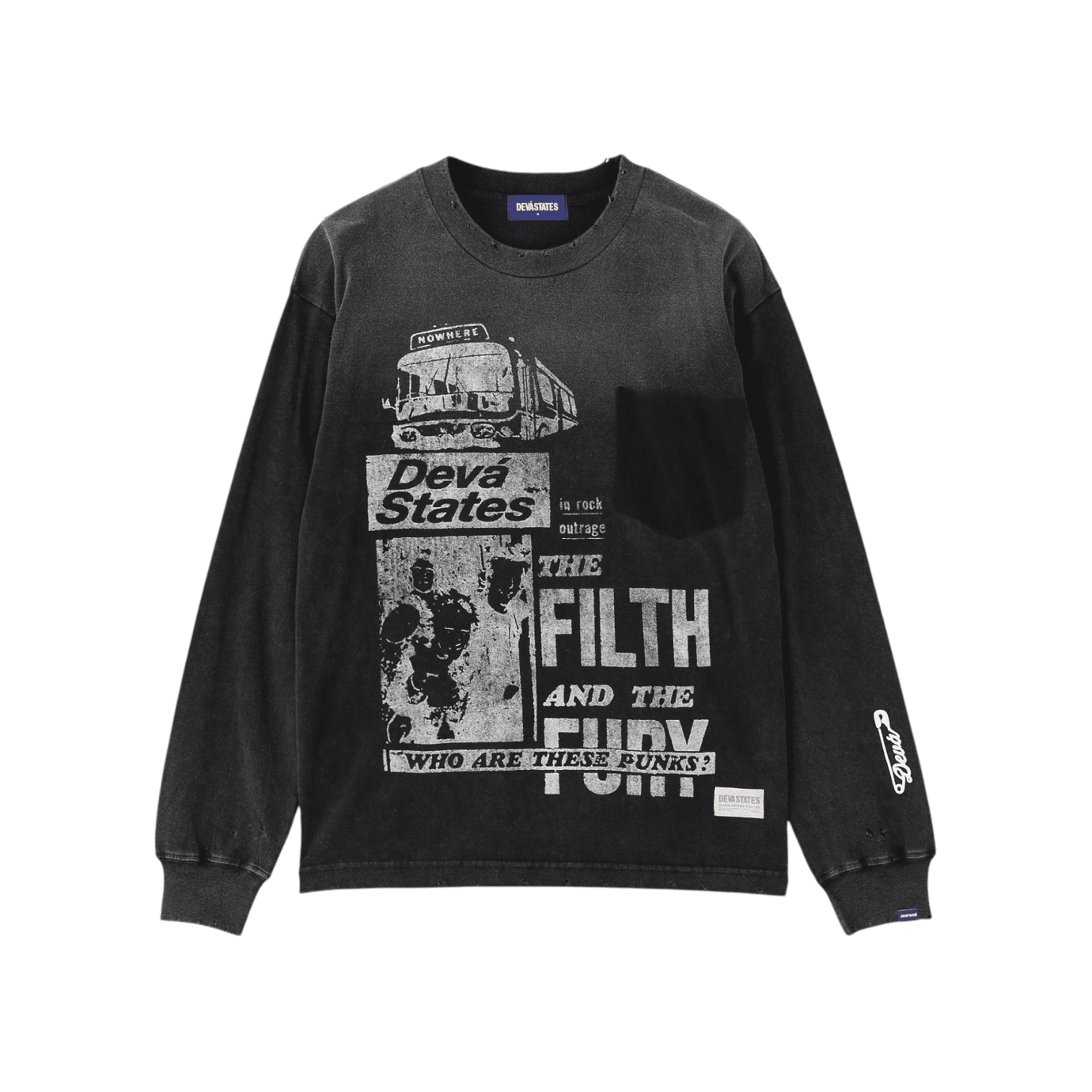 Devá States - Filth L/S T-shirt Washed Black