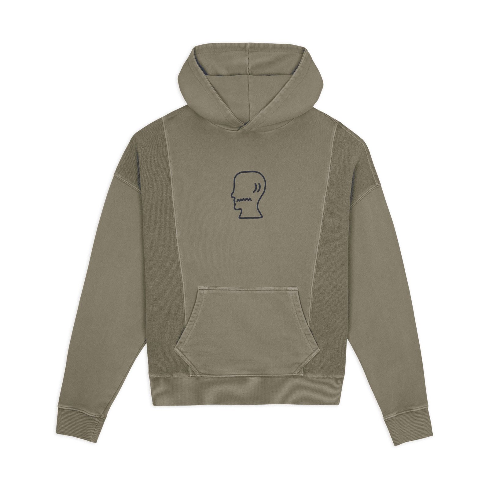 Brain Dead - Mendoza Cropped Hoodie - Cement crop felpa boxy croppata