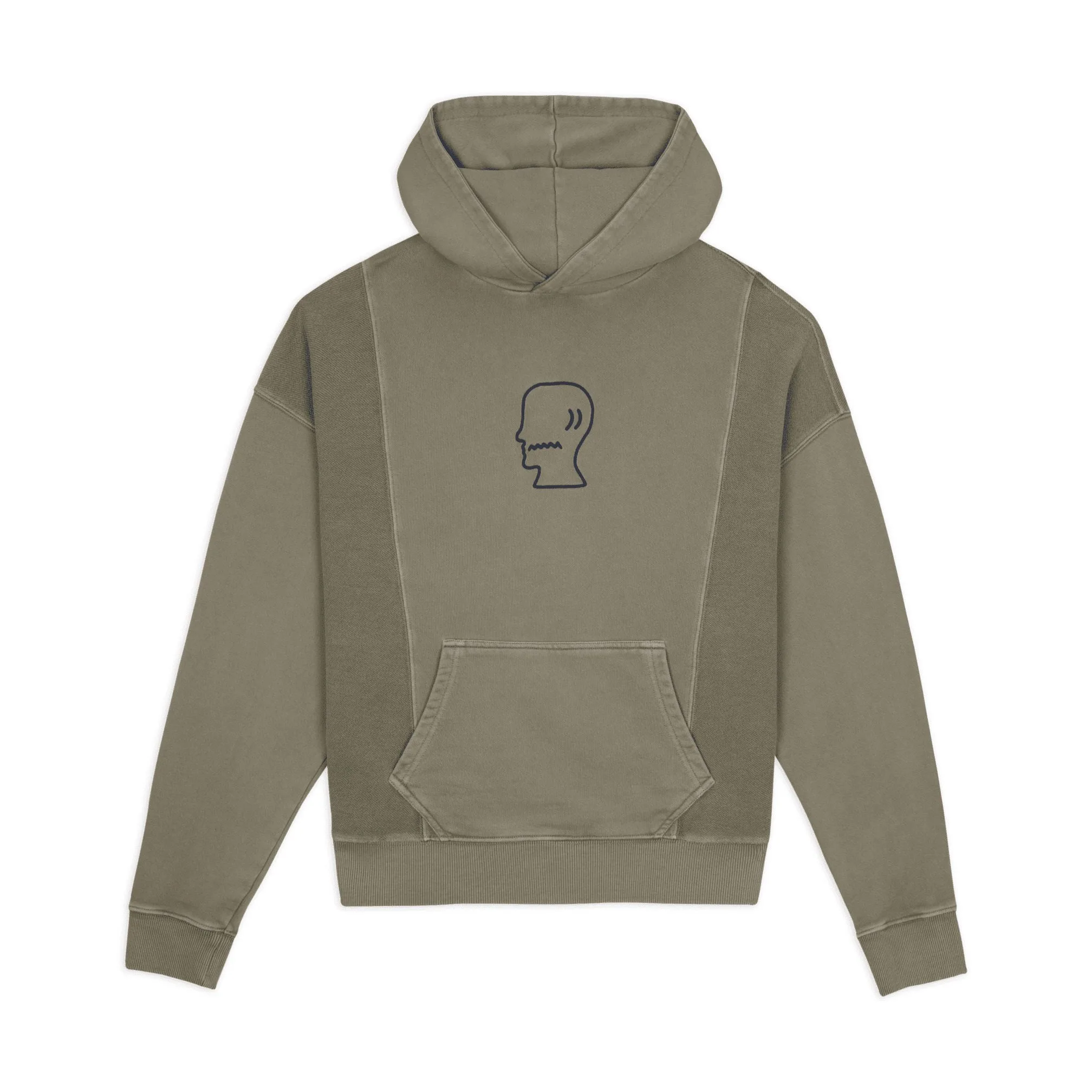 Brain Dead - Mendoza Cropped Hoodie - Cement crop felpa boxy croppata