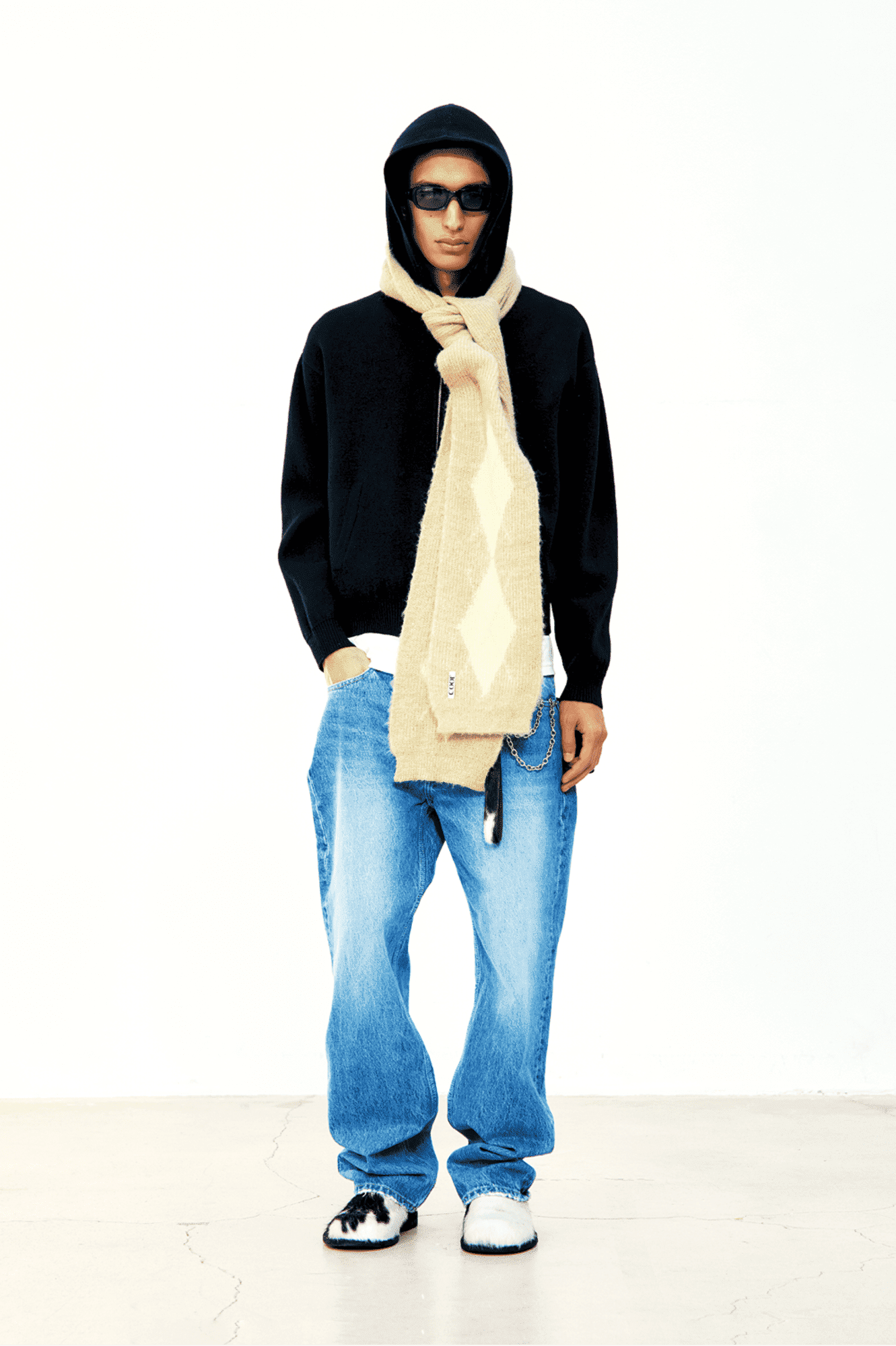 Coor - Double face wool and blend hoodie zip-up (Black) crop boxy fit seoul korean brand corea streetwear