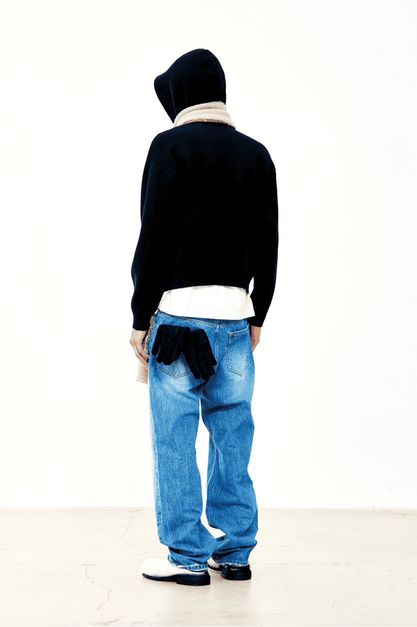 Coor - Double face wool and blend hoodie zip-up (Black) crop boxy fit seoul korean brand corea streetwear