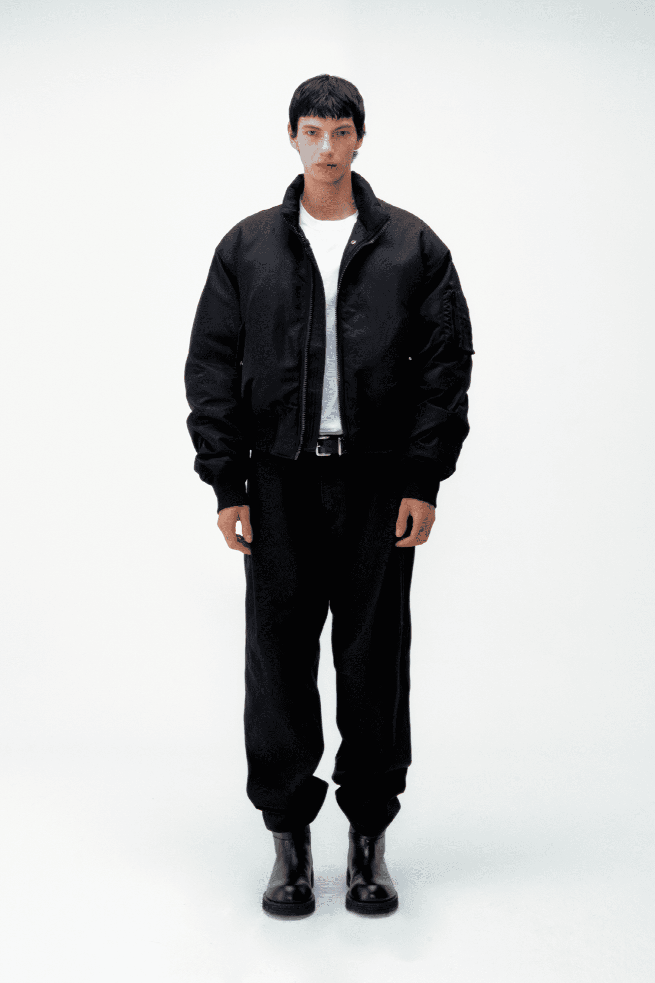 Coor - Stand Collar Neck Down Puffer (Black) crop fit boxy cropped bomber jacket streetwear korean brand giacca