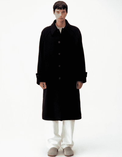 Coor - Belandi Cashmere-Blend Balmacaan Coat (Black) cappotto oversize lungo lana nero streetwear korean brand