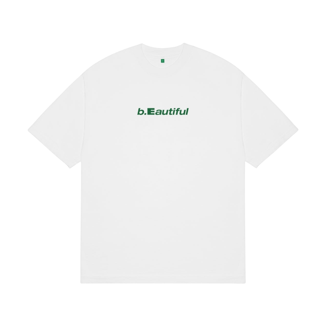 b.Eautiful - Logo T-Shirt (White/Green) japan brand dover street