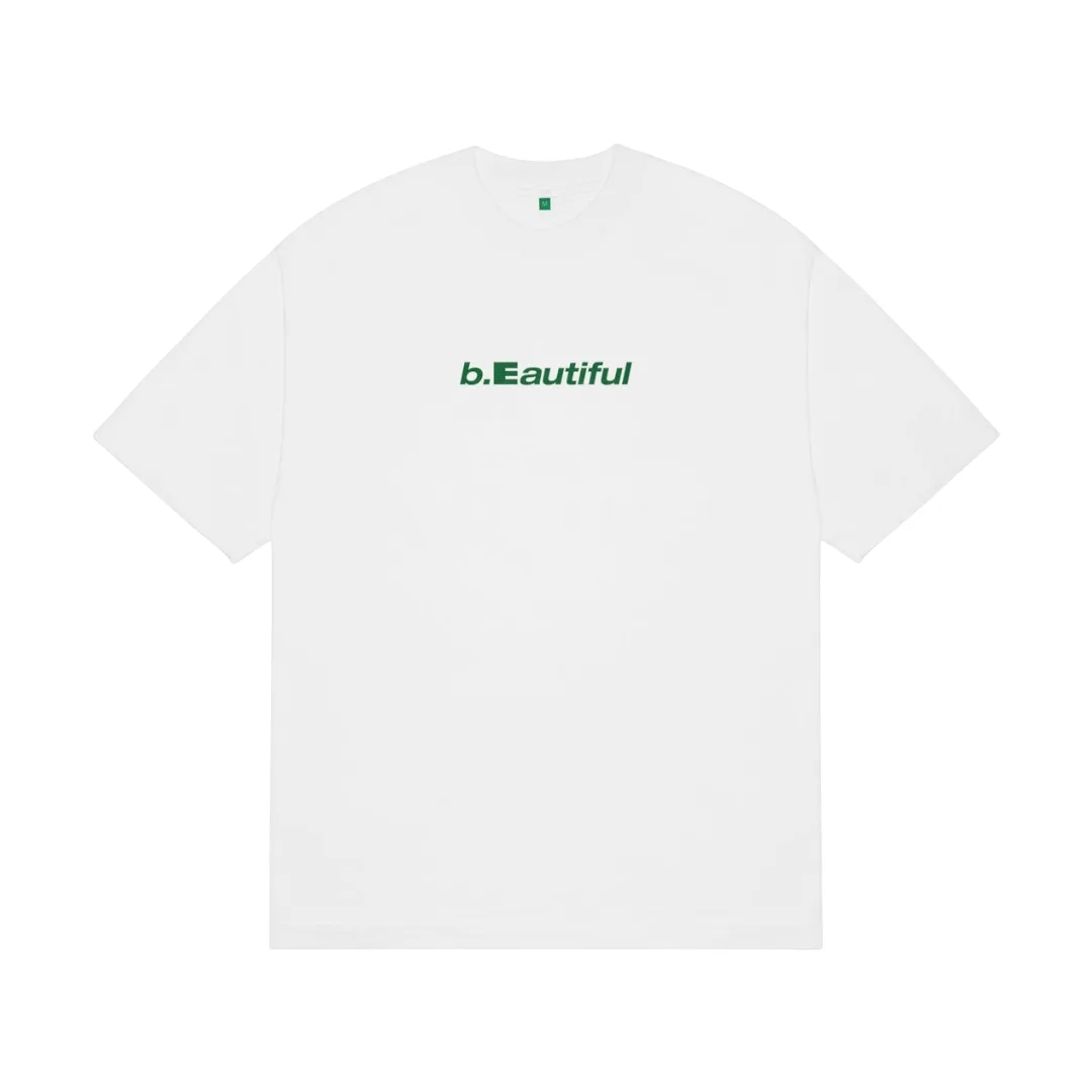 b.Eautiful - Logo T-Shirt (White/Green) japan brand dover street