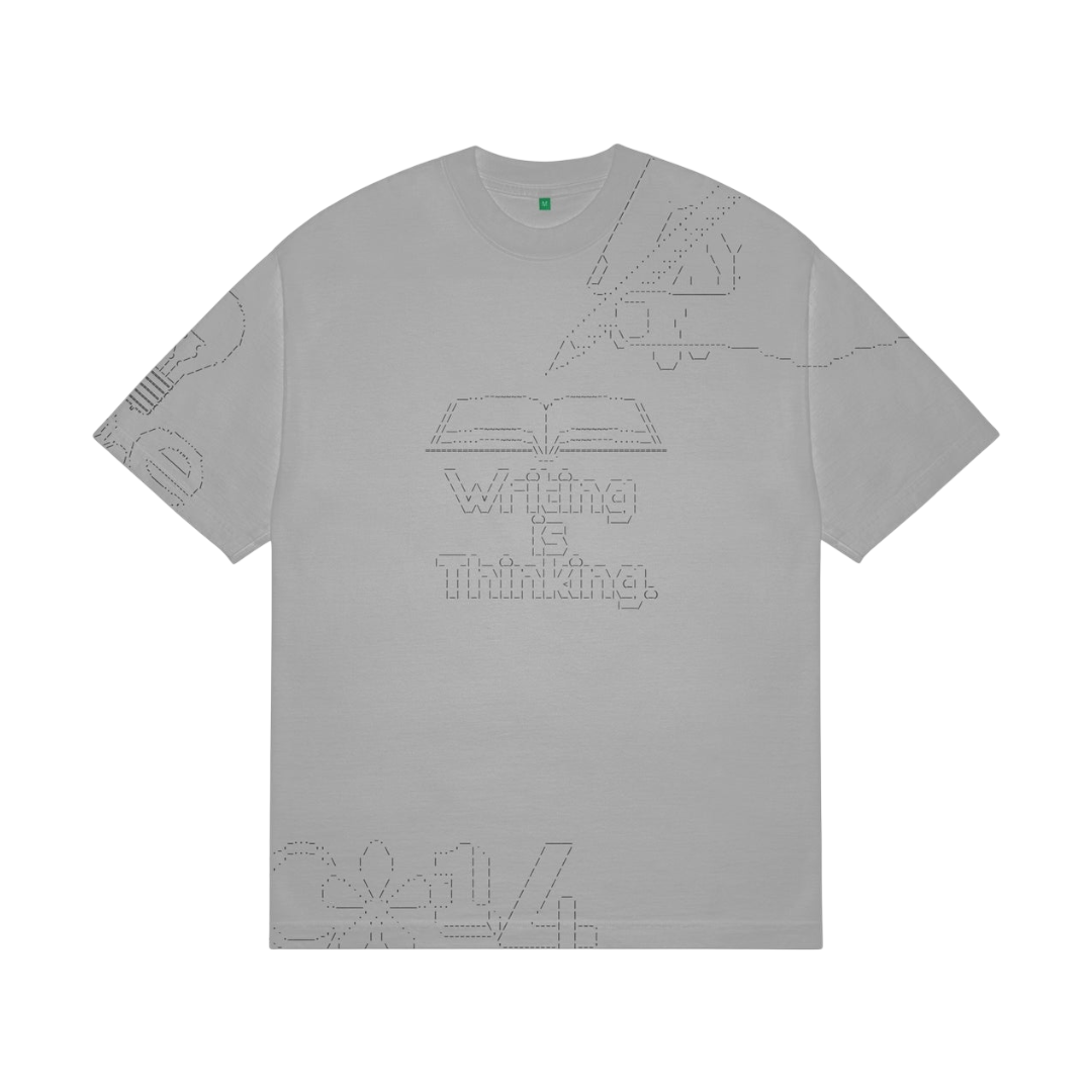 b.Eautiful - Writing T-Shirt (Dark Silver) japan brand dover street