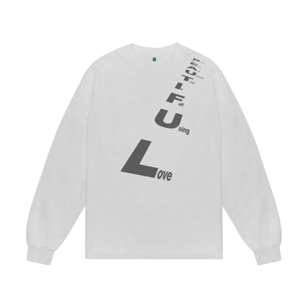 b.Eautiful - Poem LS Shirt (Heather Grey) japan brand dover street