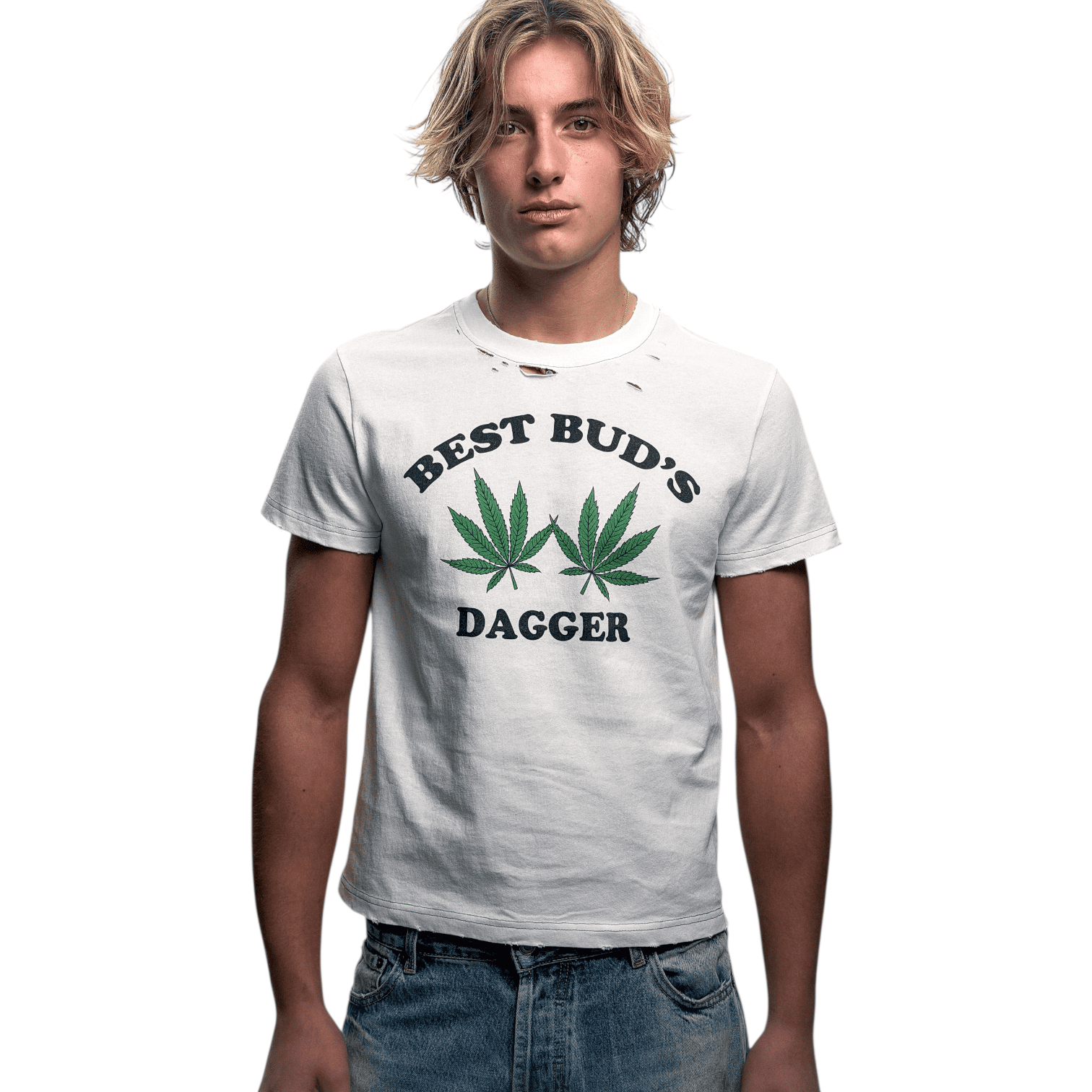 Dagger - Best Buds T-shirt white streetwear dover street market berlin underground boxy cropped fit