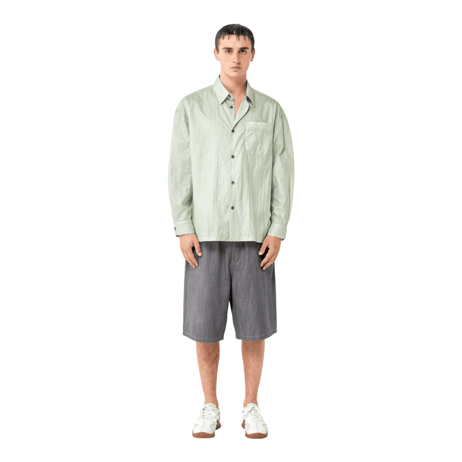 ROLD SKOV - Long Shorts Grey baggy relaxed minimal fashion