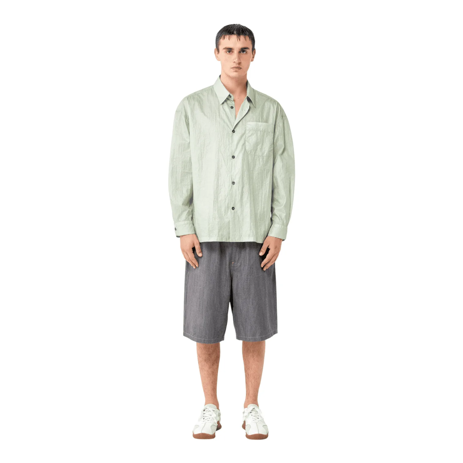 ROLD SKOV - Long Shorts Grey baggy relaxed minimal fashion