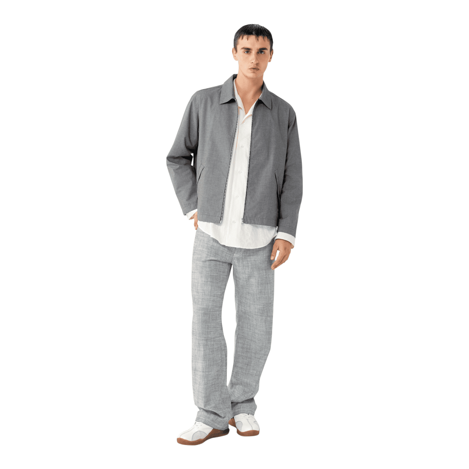 ROLD SKOV - Wide Reverse Pants Grey minimal fashion baggy relaxed flare