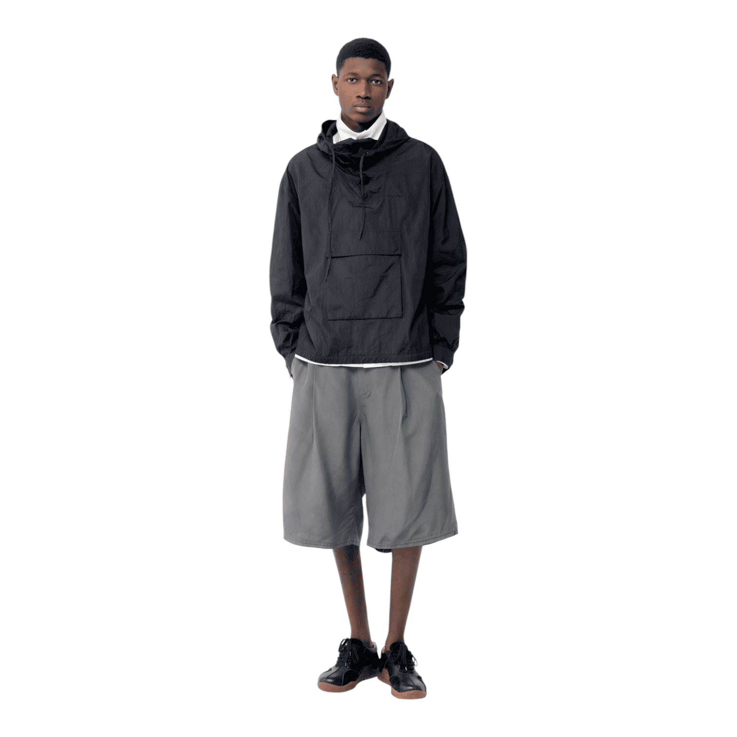 ROLD SKOV - Braga Short Grey, knee‑length baggy shorts, minimal fashion