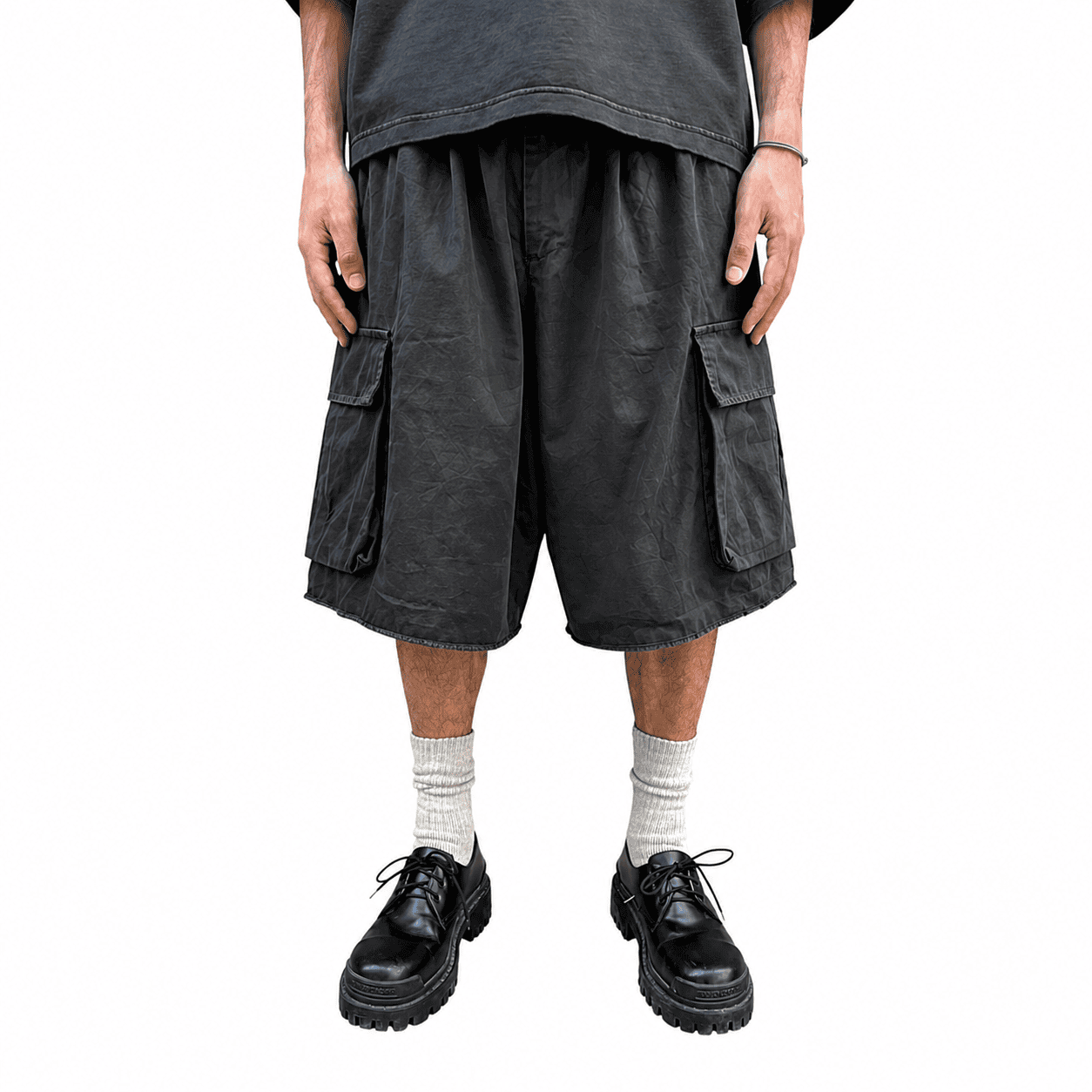 Stay Human On Earth - Ripstop Cargo Camo Shorts baggy jorts