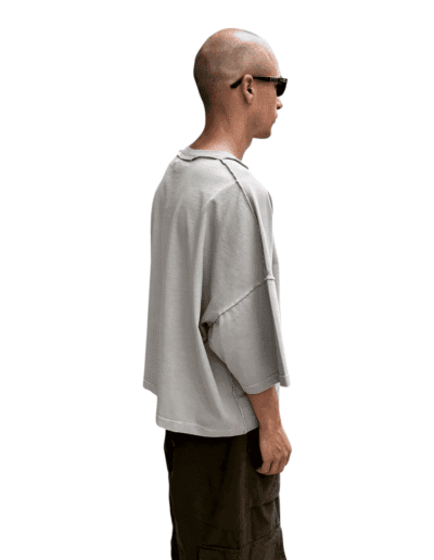 Stay Human On Earth - Stone Wash Relaxed Fit T-shirt stone crop cropped fit boxy